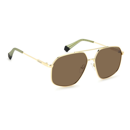 Polaroid Gold Stainless Steel Sunglasses