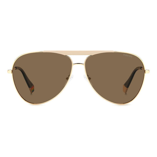 Polaroid Gold Stainless Steel Sunglasses