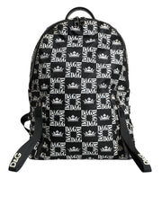 Dolce & Gabbana Black White DG Crown Logo Nylon Backpack Bag - ACCEXO