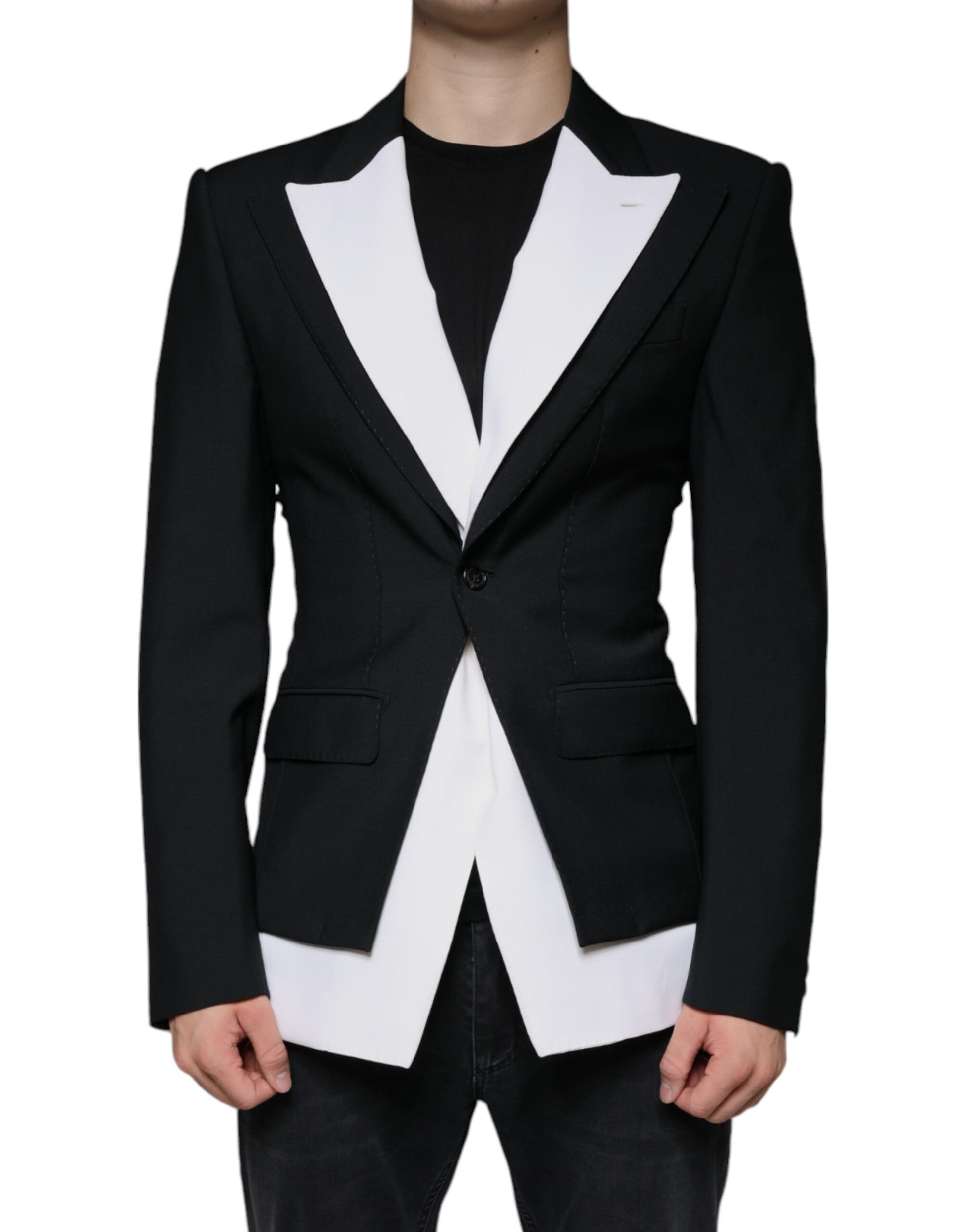Dolce & Gabbana Black White Single Breasted Dress Blazer - ACCEXO