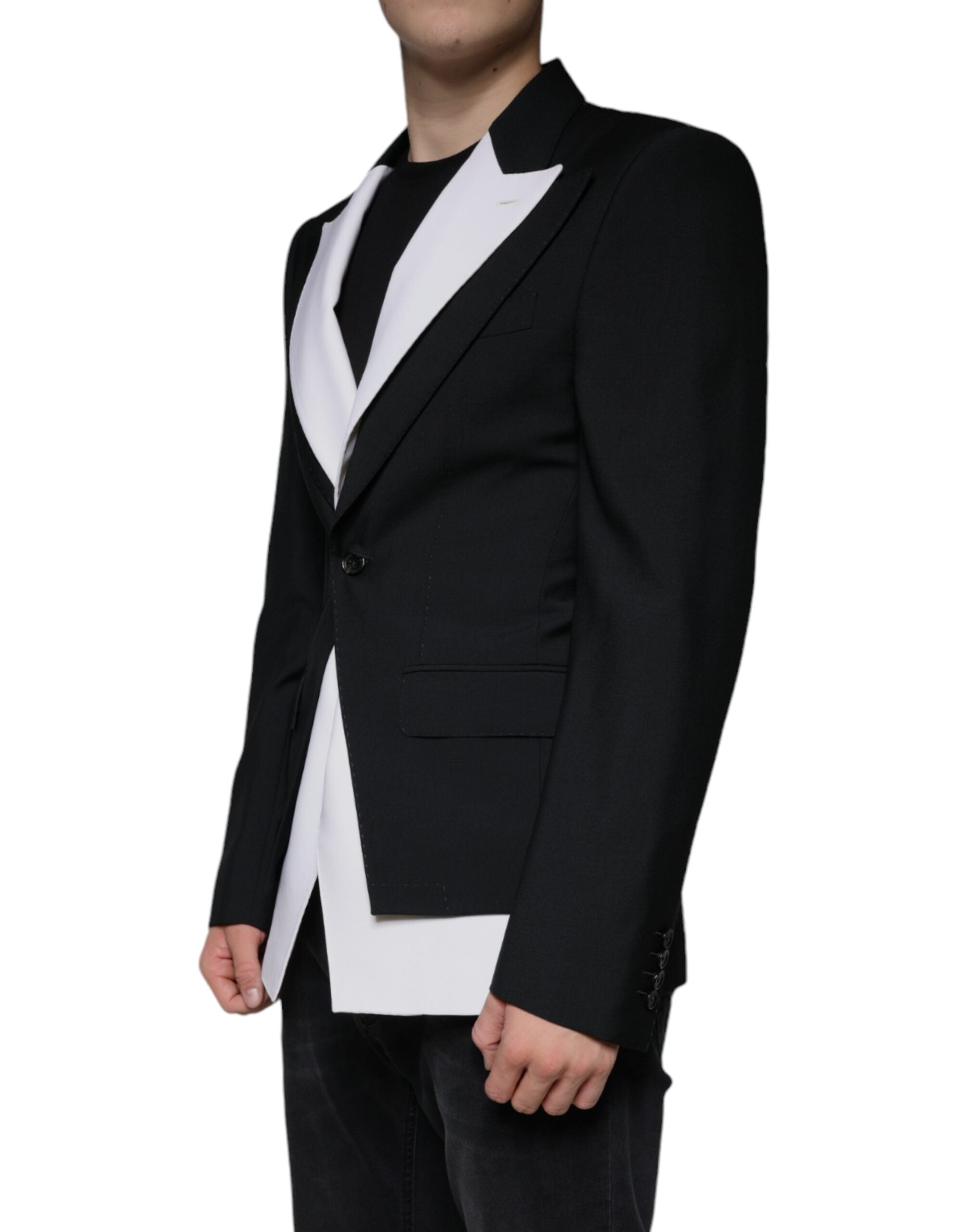 Dolce & Gabbana Black White Single Breasted Dress Blazer - ACCEXO