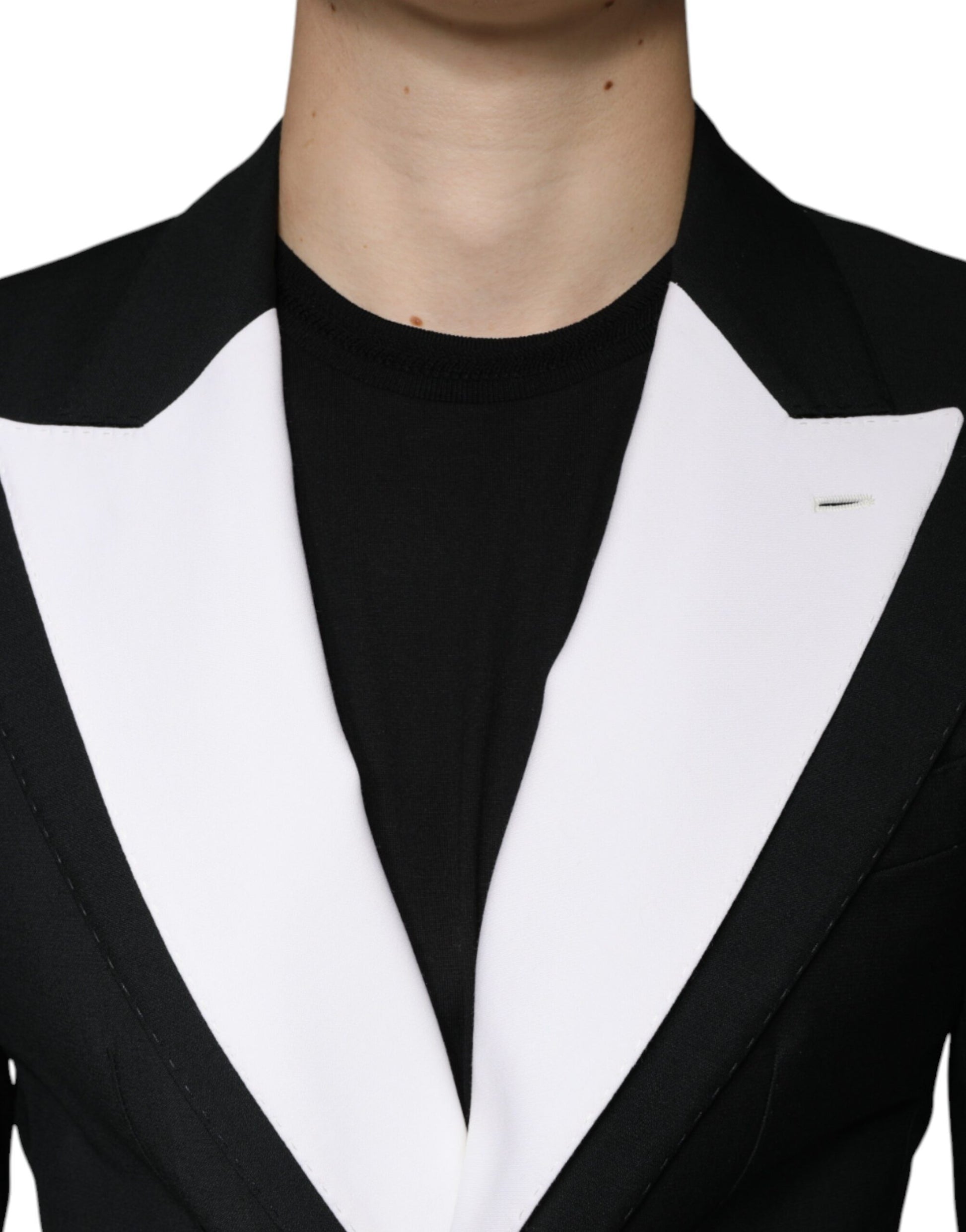 Dolce & Gabbana Black White Single Breasted Dress Blazer - ACCEXO