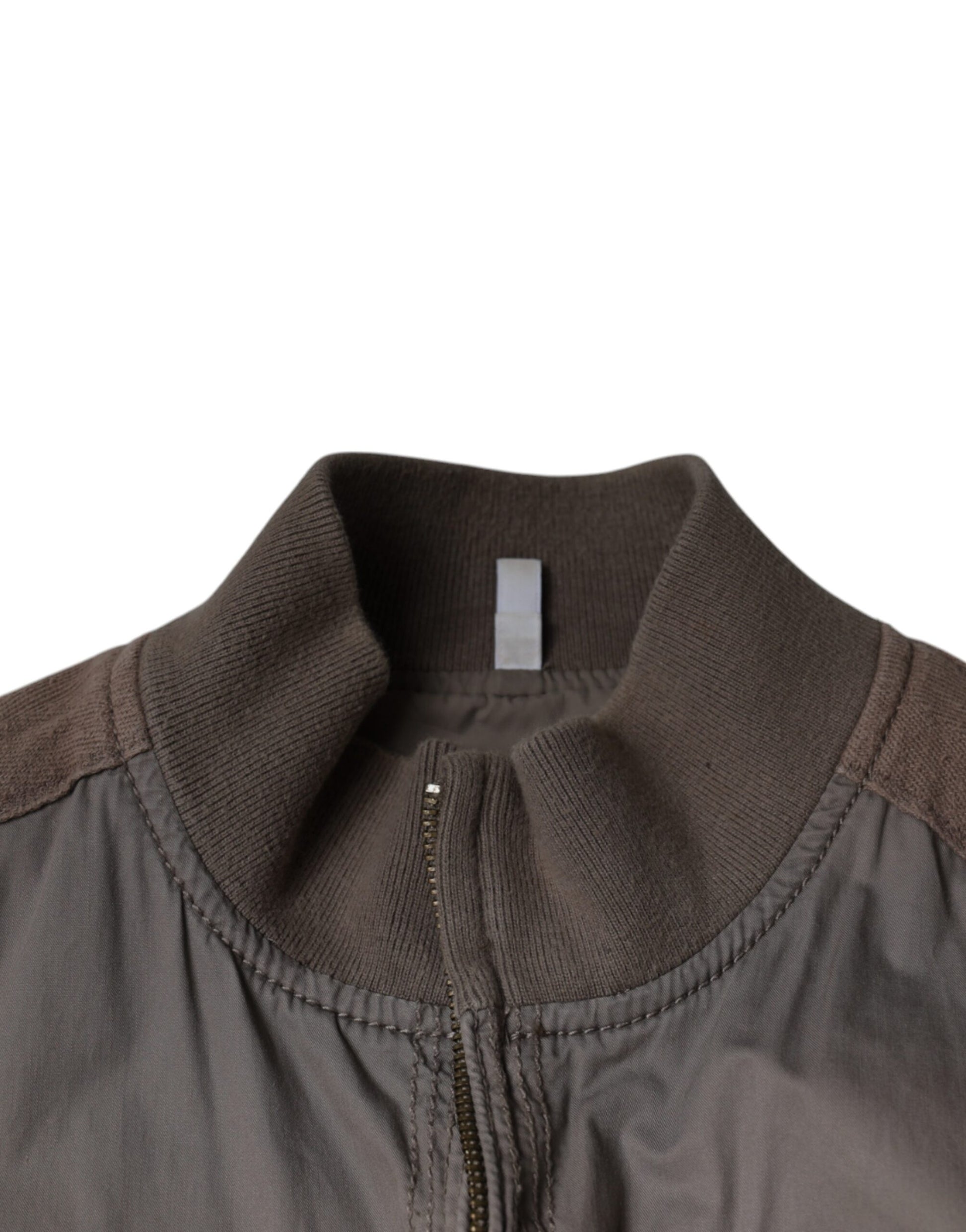 Armani Jeans Brown Cotton Full Zip Bomber Logo Jacket - ACCEXO
