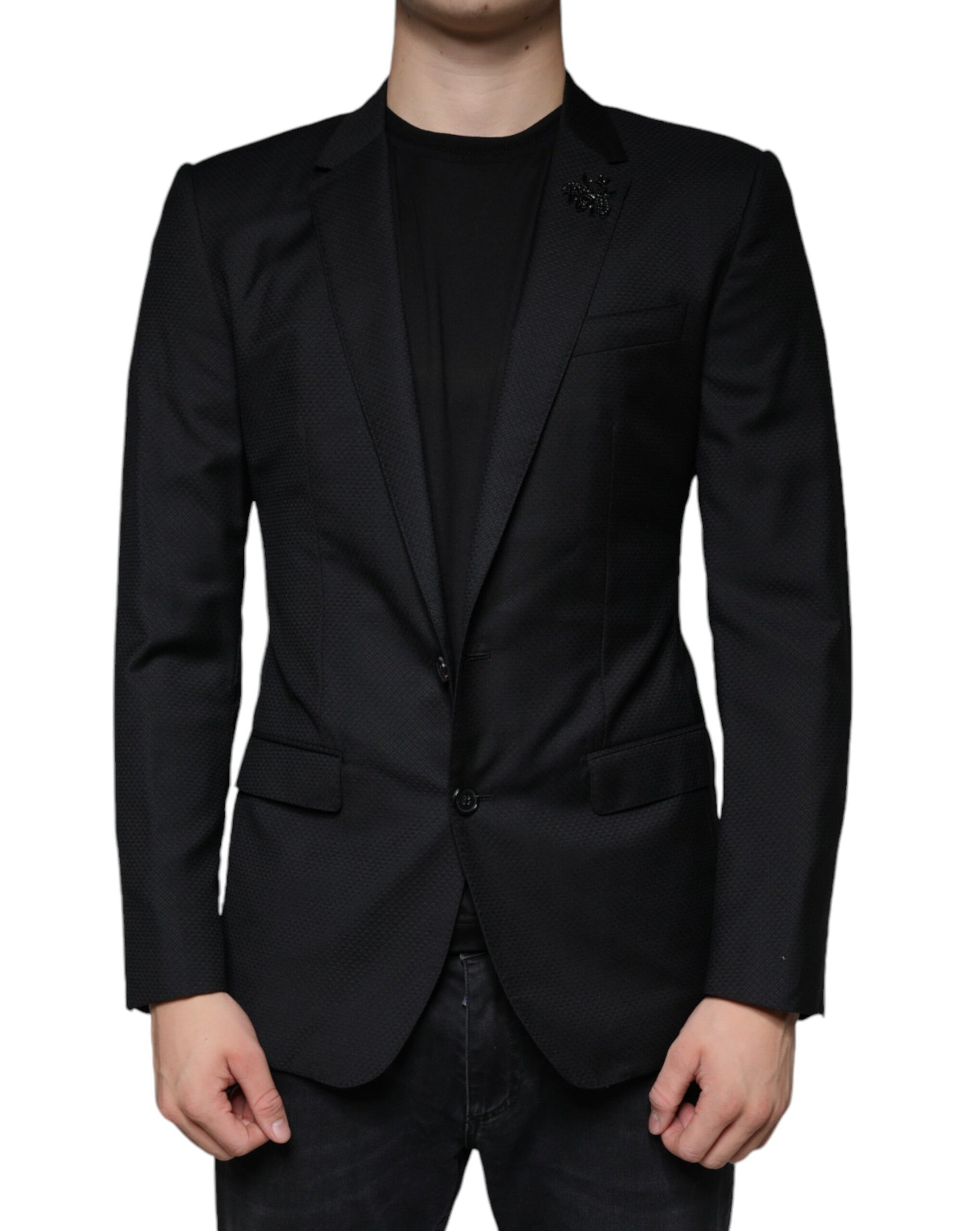 Dolce & Gabbana Black MARTINI Bee Single Breasted Blazer - ACCEXO