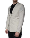 Paolo Pecora Milano Beige Single Breasted Dress Formal Coat Blazer