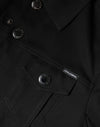 Dolce & Gabbana Black Cotton Blend Button Down Jacket