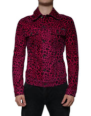 Dolce & Gabbana Fuchsia Leopard Button Down Collared Jacket - ACCEXO