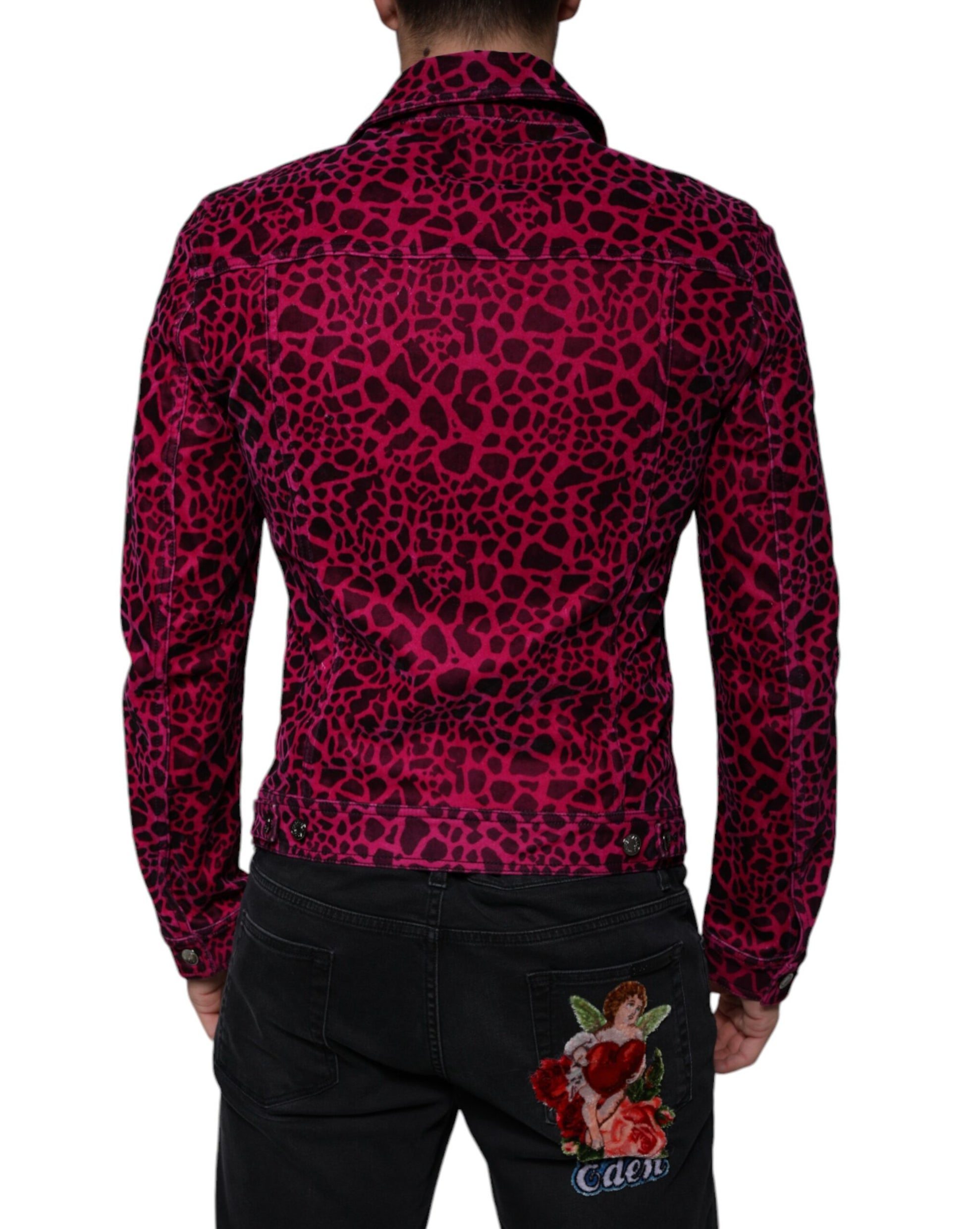 Dolce & Gabbana Fuchsia Leopard Button Down Collared Jacket - ACCEXO