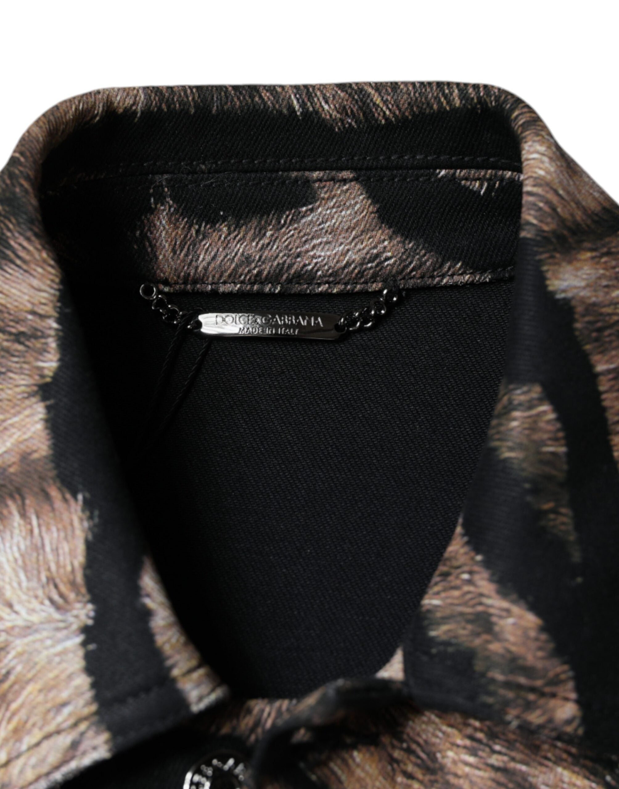Dolce & Gabbana Brown Tiger Button Down Collared Jacket - ACCEXO