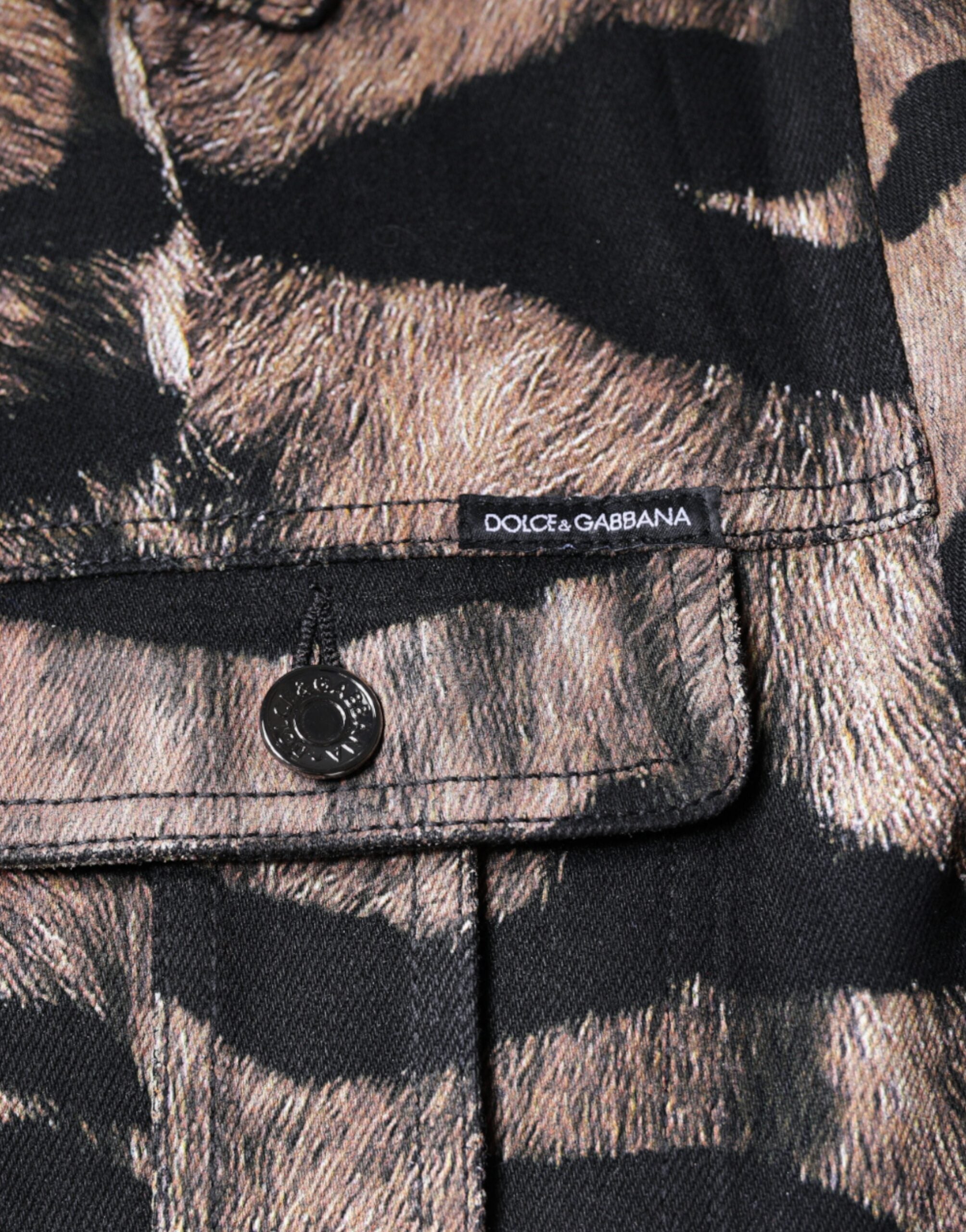 Dolce & Gabbana Brown Tiger Button Down Collared Jacket - ACCEXO