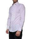 Dolce & Gabbana White Bib Cotton Poplin GOLD Men Formal Shirt