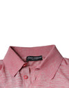 Dolce & Gabbana Pink Polyester Long Sleeve Men Polo T-shirt