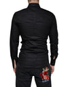 Dolce & Gabbana Black Cotton Stretch Dress GOLD Formal Shirt