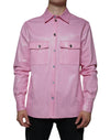 Dolce & Gabbana Pink Cotton Collared Button Down Shirt