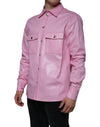 Dolce & Gabbana Pink Cotton Collared Button Down Shirt