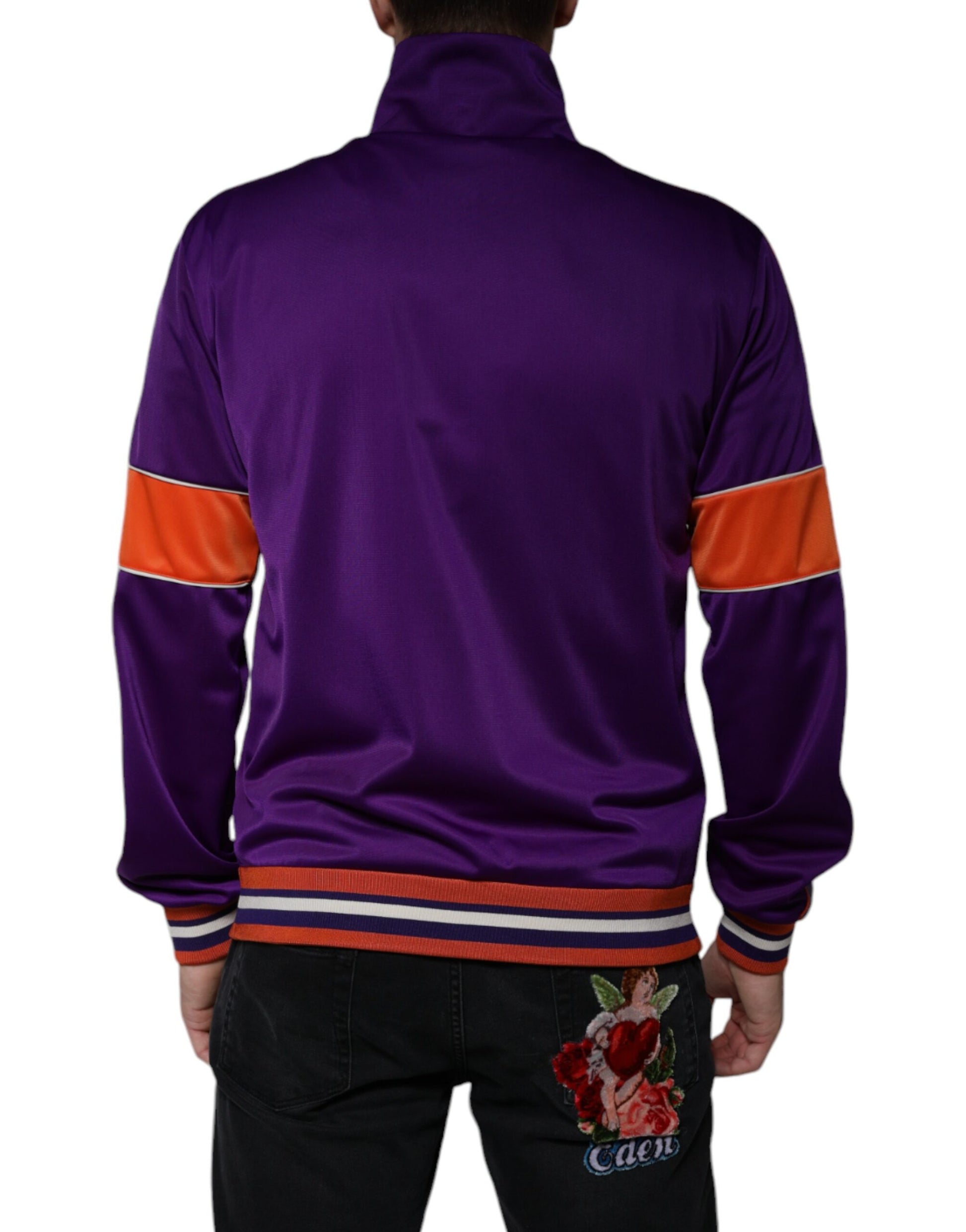 Dolce & Gabbana Purple Polyester Full Zip Long Sleeve Sweater - ACCEXO