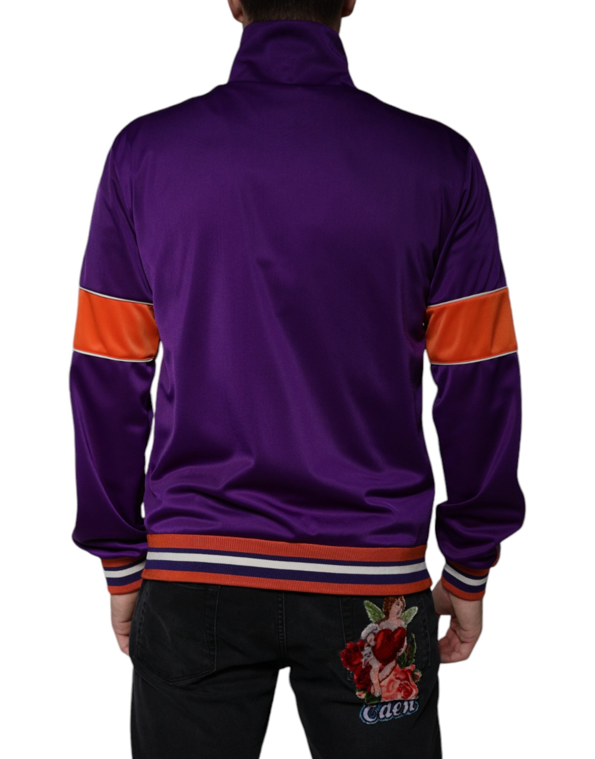 Dolce & Gabbana Purple Polyester Full Zip Long Sleeve Sweater - ACCEXO