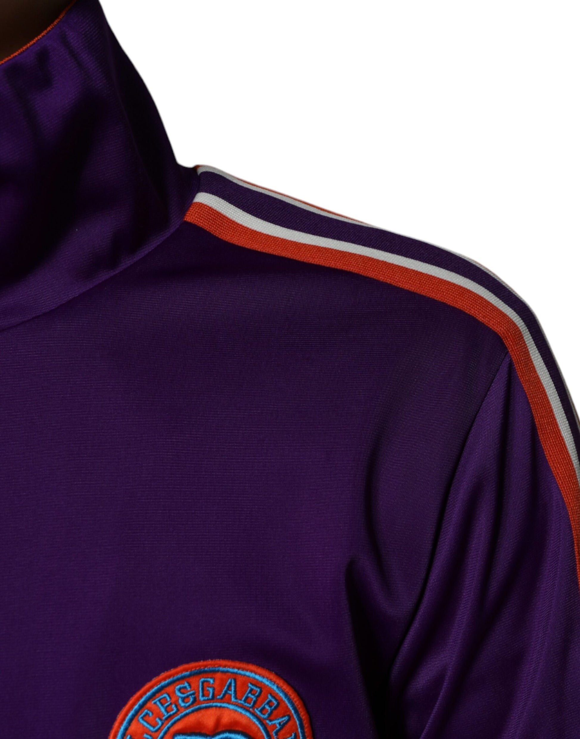 Dolce & Gabbana Purple Polyester Full Zip Long Sleeve Sweater - ACCEXO