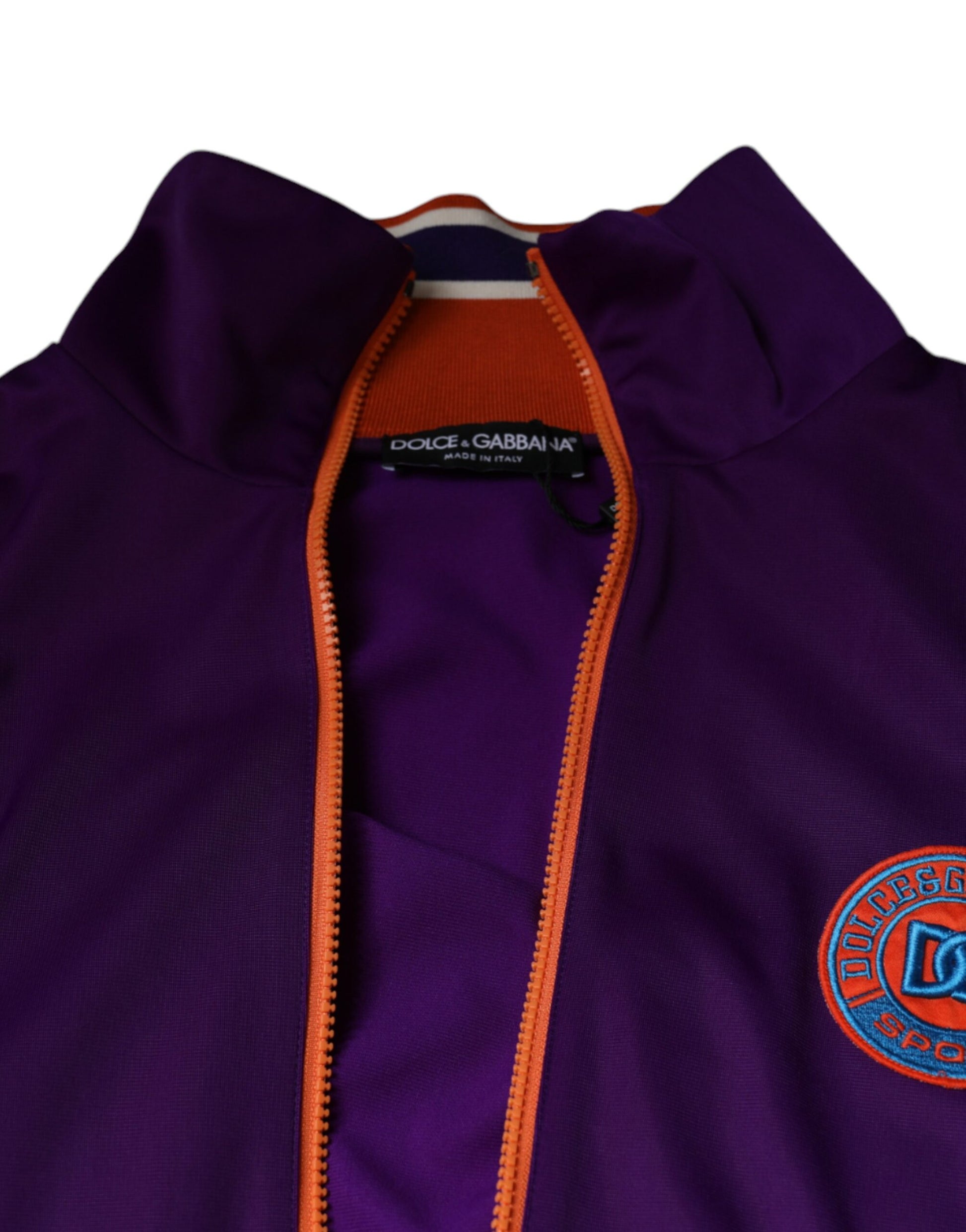 Dolce & Gabbana Purple Polyester Full Zip Long Sleeve Sweater - ACCEXO