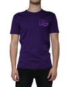 Dolce & Gabbana Purple DG Logo Cotton Crew Neck T-shirt