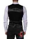 Dolce & Gabbana Black Wool Waistcoat Dress Formal Vest