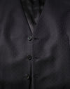 Dolce & Gabbana Black Wool Waistcoat Dress Formal Vest