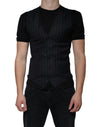 Dolce & Gabbana Black Leather Waistcoat Dress Formal Vest