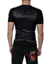 Dolce & Gabbana Black Leather Waistcoat Dress Formal Vest