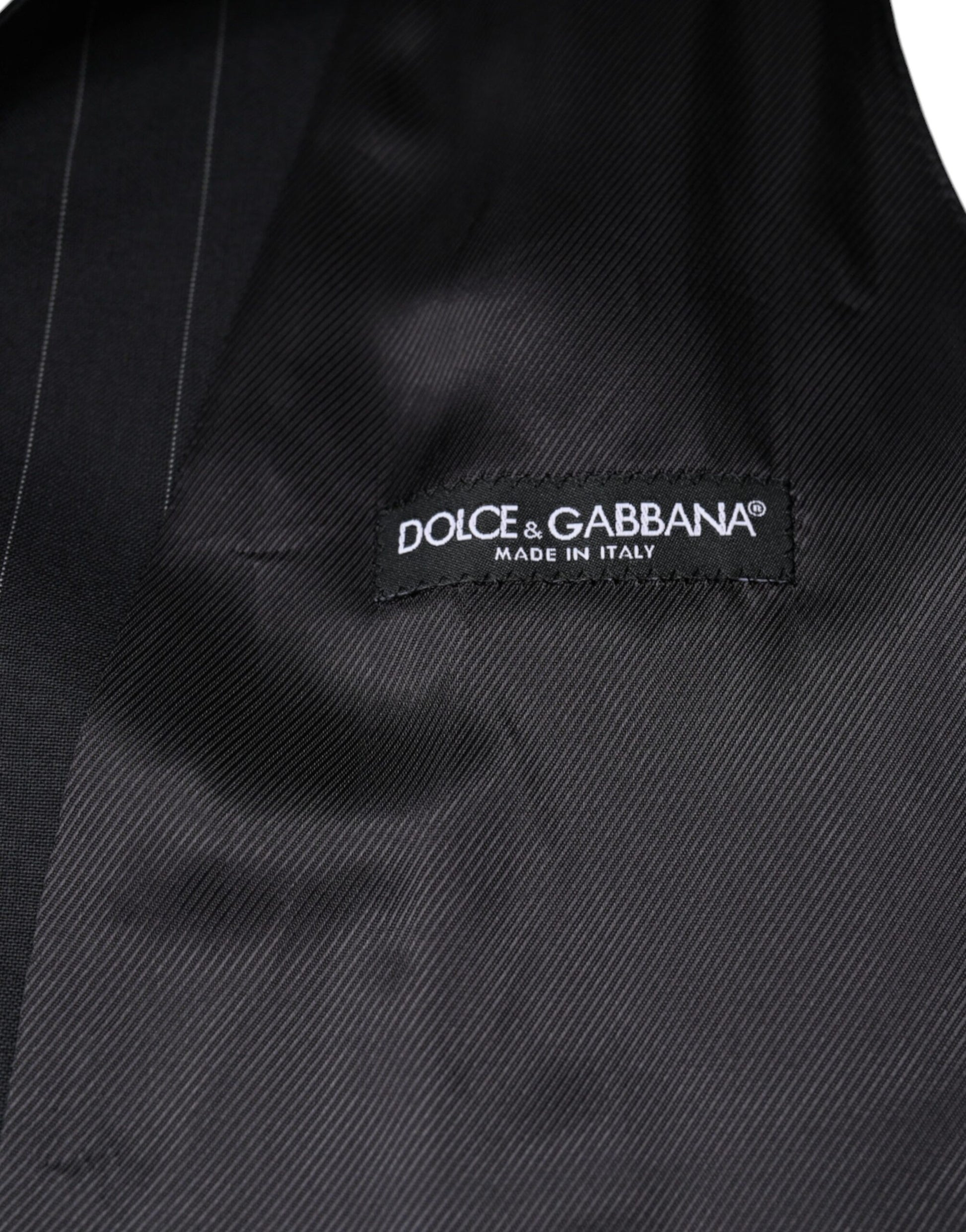 Dolce & Gabbana Black Leather Waistcoat Dress Formal Vest - ACCEXO