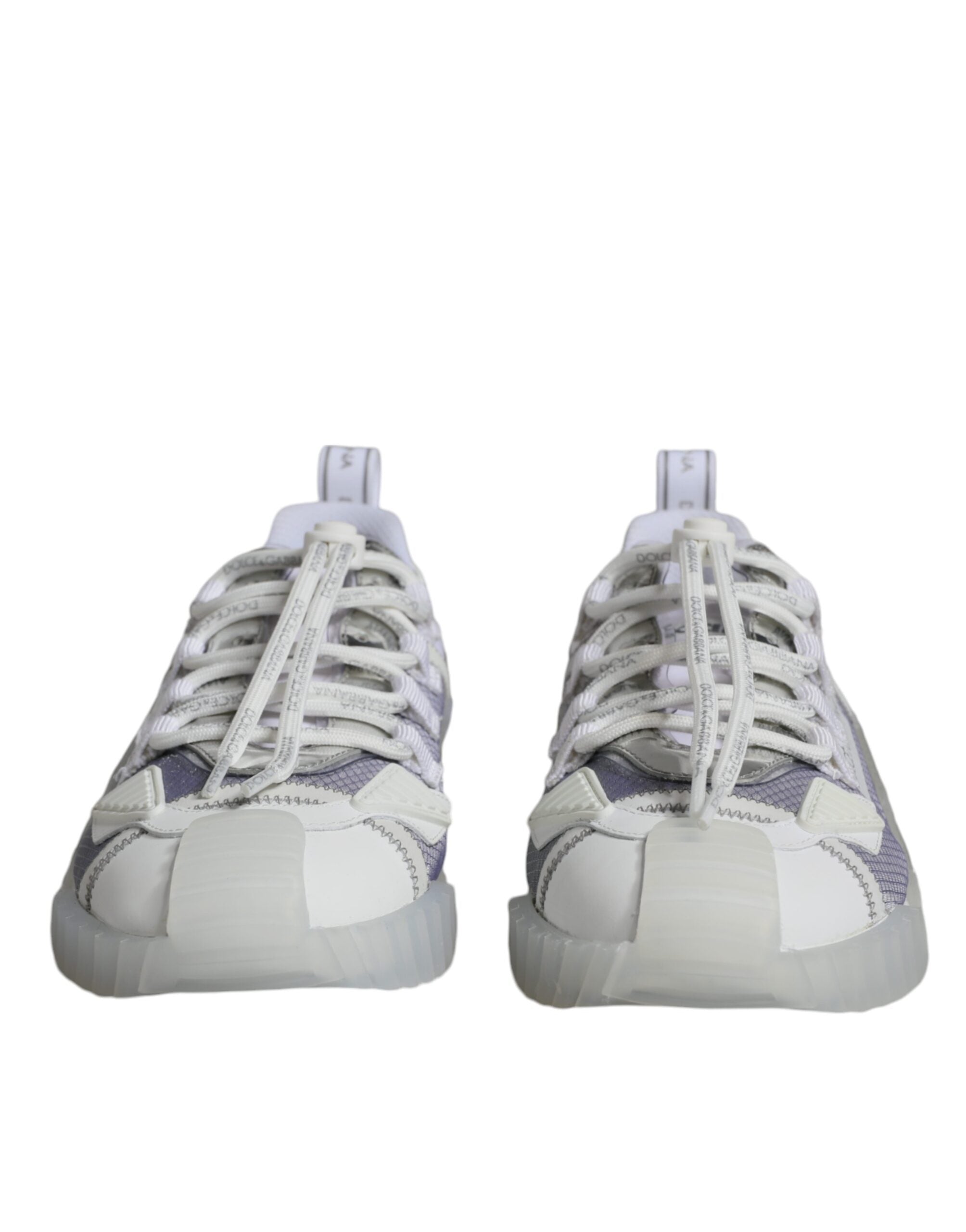 Dolce & Gabbana White Silver Low Top NS1 Sneakers Shoes - ACCEXO