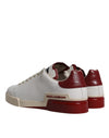 Dolce & Gabbana White Red Perforated Low Top Sneakers Shoes