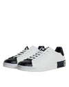 Dolce & Gabbana White Leather Logo Portofino Sneaker Shoes