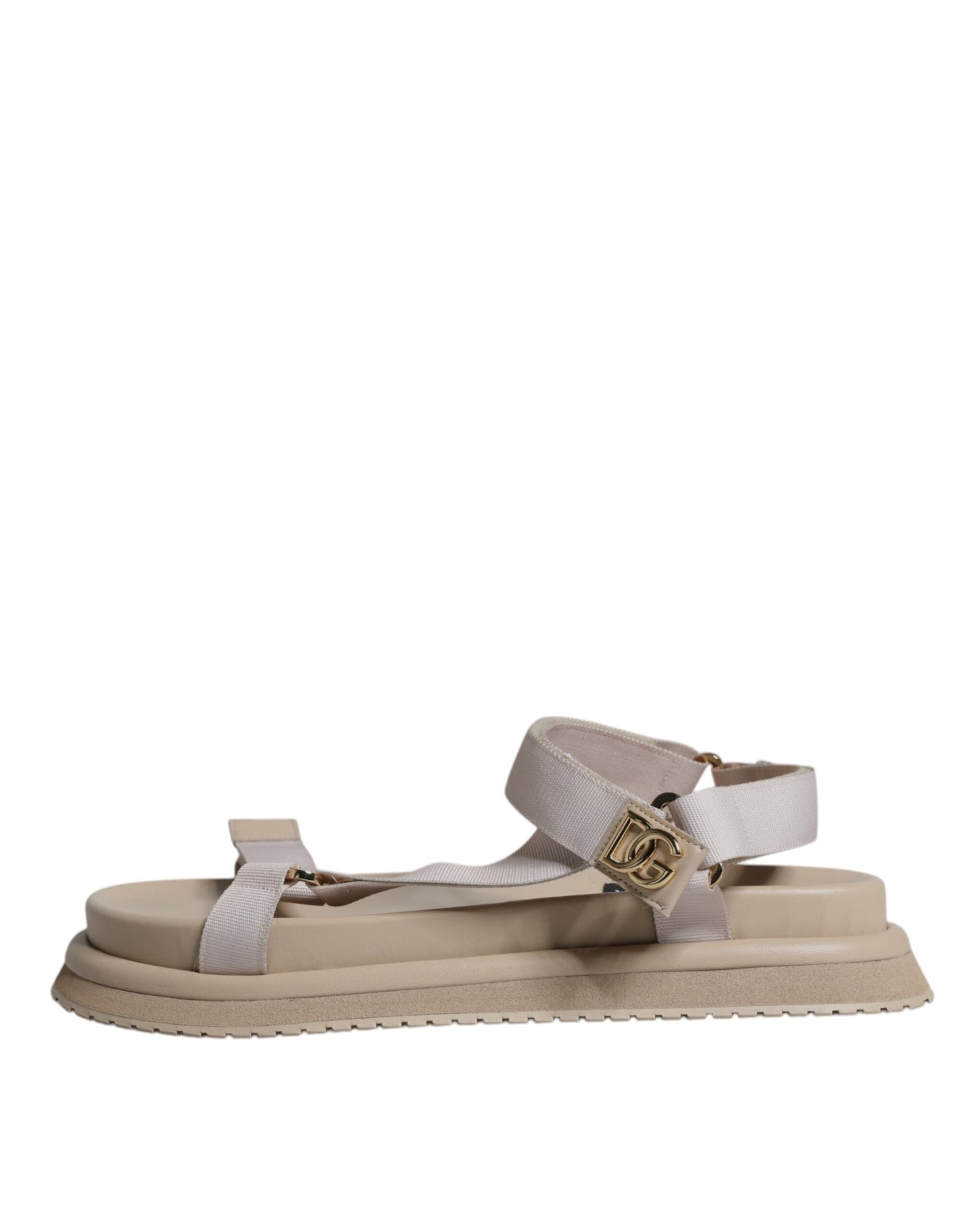 Dolce & Gabbana Beige Nappa Devotion Strap Men Sandals Shoes - ACCEXO