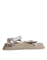 Dolce & Gabbana Beige Nappa Devotion Strap Men Sandals Shoes - ACCEXO