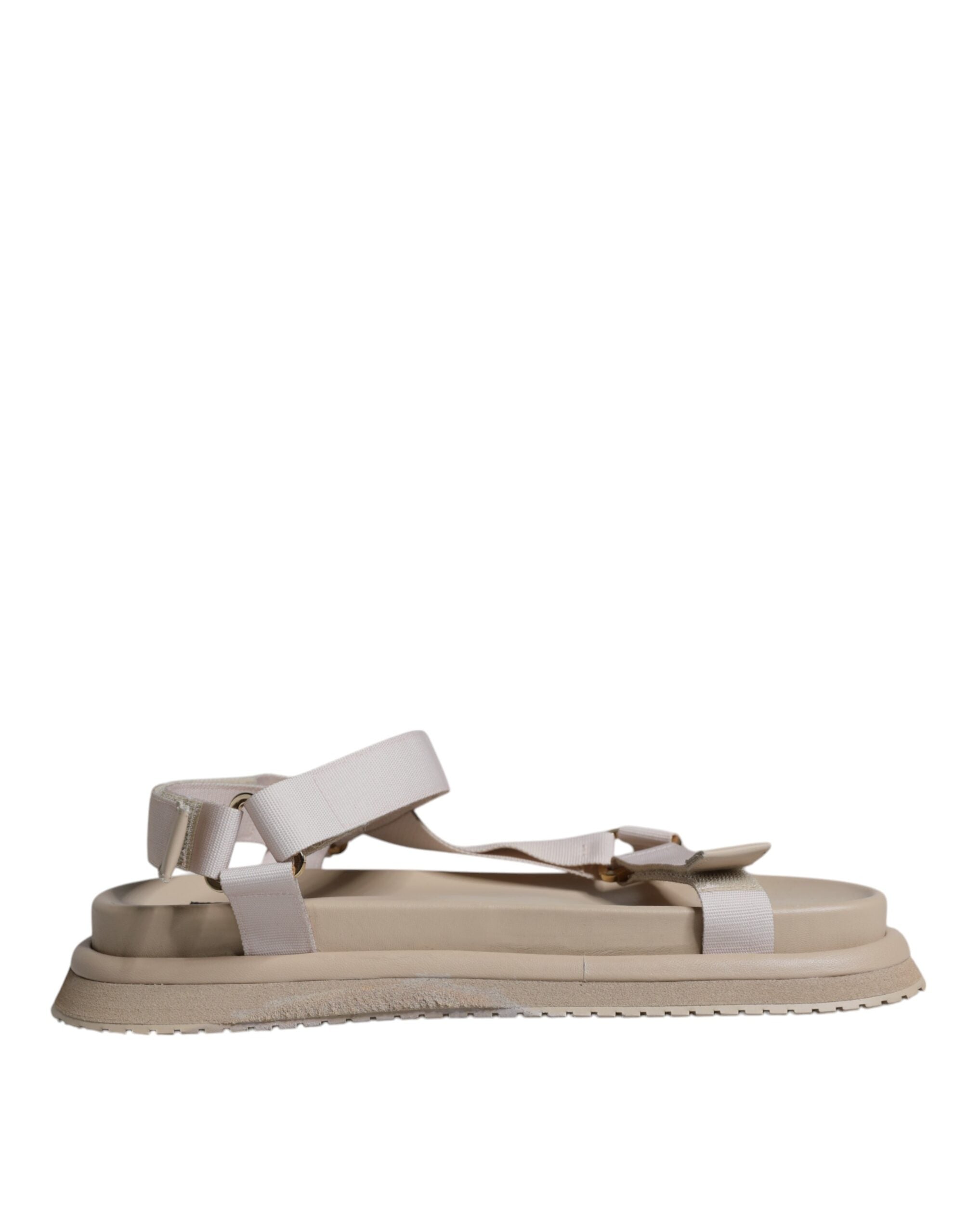 Dolce & Gabbana Beige Nappa Devotion Strap Men Sandals Shoes - ACCEXO