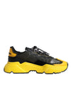 Dolce & Gabbana Black Yellow Leather Daymaster Sneakers Shoes