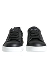 Dolce & Gabbana Black Calf Leather Portofino Sneakers Shoes