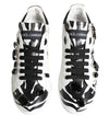 Dolce & Gabbana White Crystal Portofino Low Top Sneaker Shoes