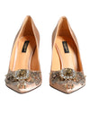 Dolce & Gabbana Beige Satin Crystal High Heels Pumps Shoes