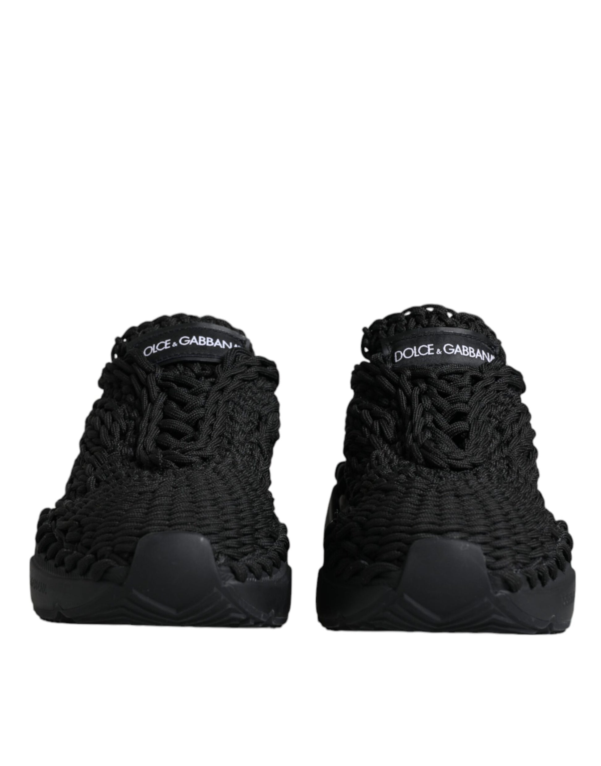 Dolce & Gabbana Black Knitted Daymaster Sneakers Shoes - ACCEXO