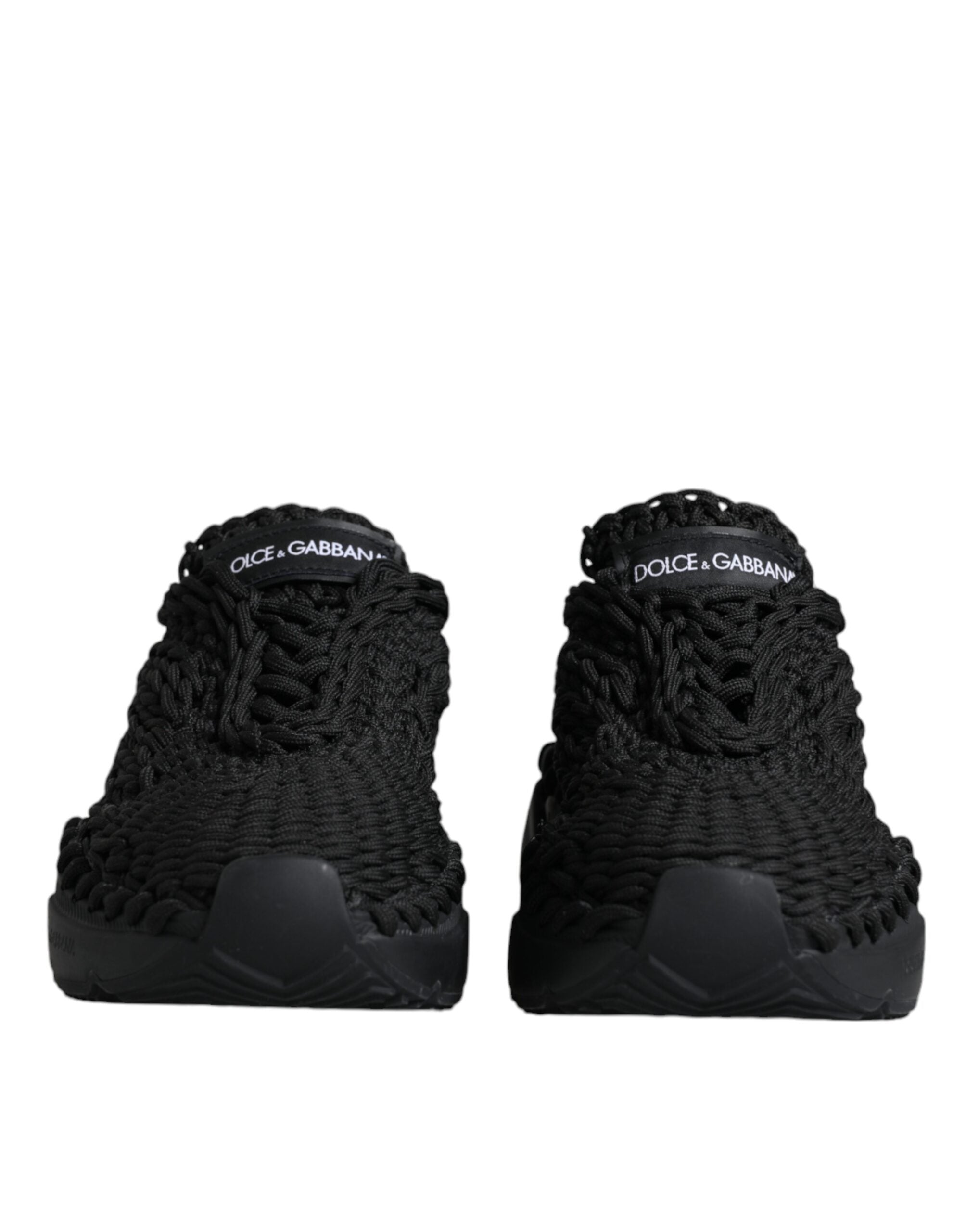 Dolce & Gabbana Black Knitted Daymaster Sneakers Shoes - ACCEXO