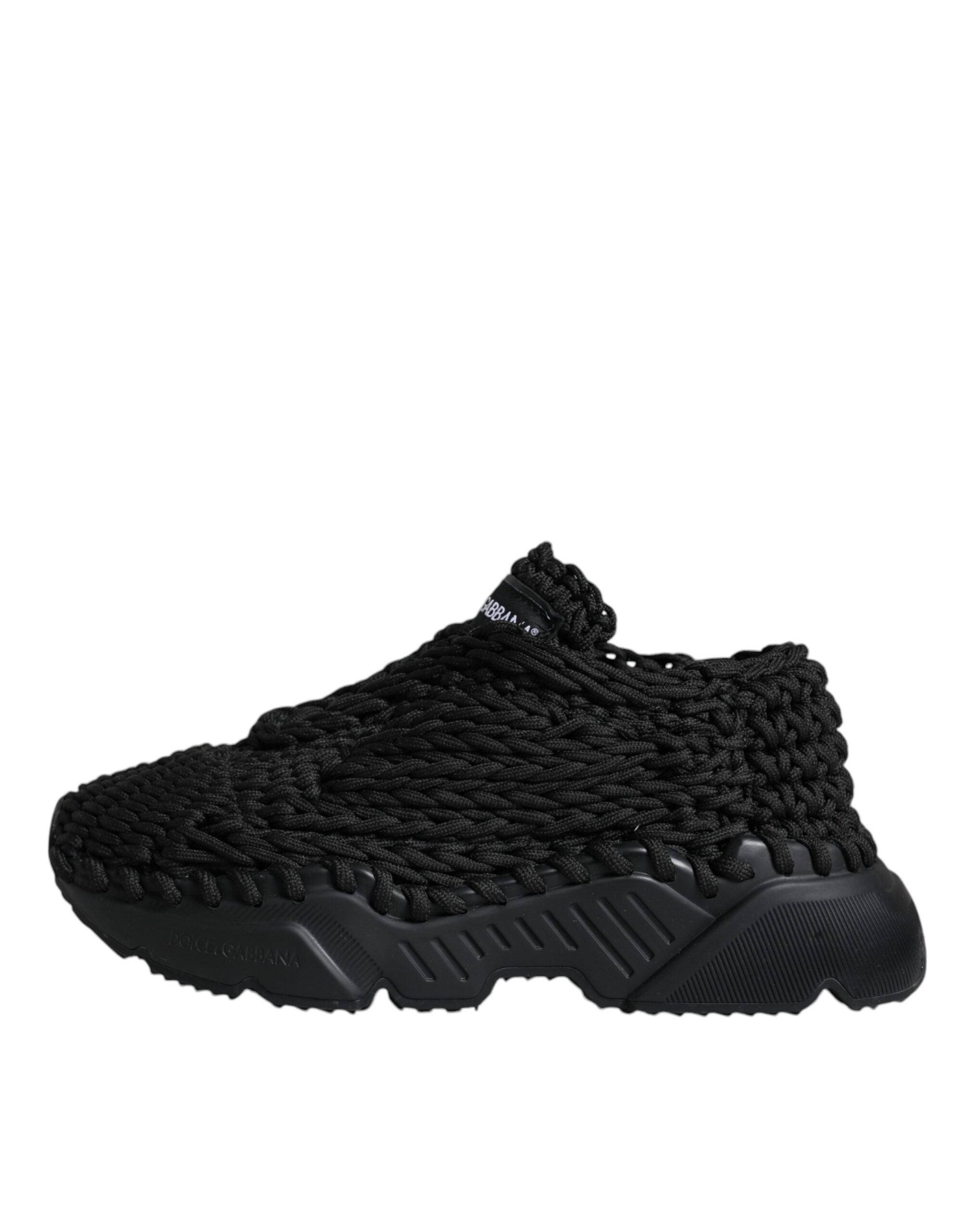 Dolce & Gabbana Black Knitted Daymaster Sneakers Shoes - ACCEXO
