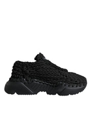 Dolce & Gabbana Black Knitted Daymaster Sneakers Shoes - ACCEXO