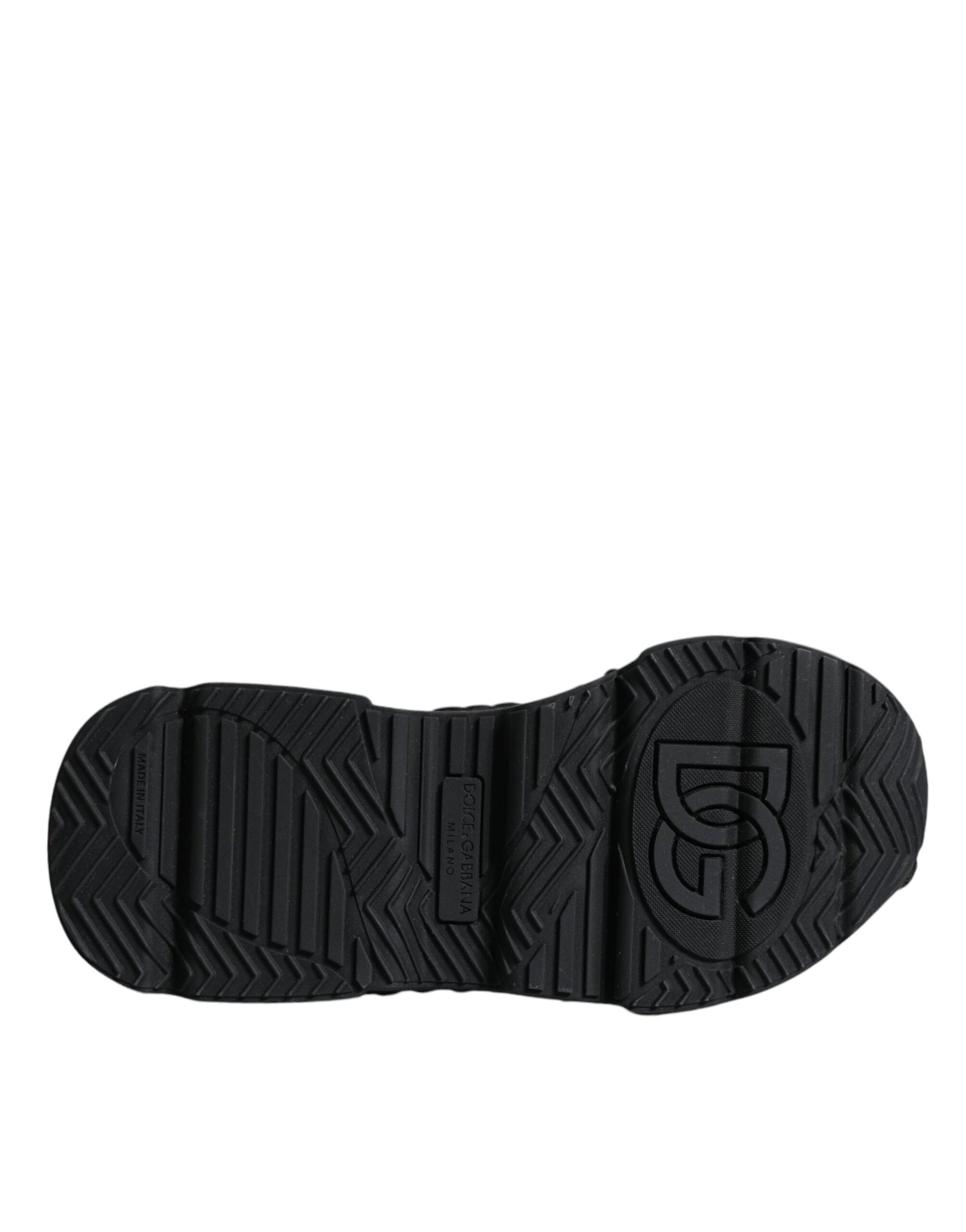 Dolce & Gabbana Black Knitted Daymaster Sneakers Shoes - ACCEXO