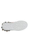 Dolce & Gabbana White Heart Studded Low Top Sneakers Shoes