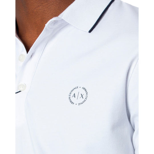 Armani Exchange White Cotton Polo Shirt