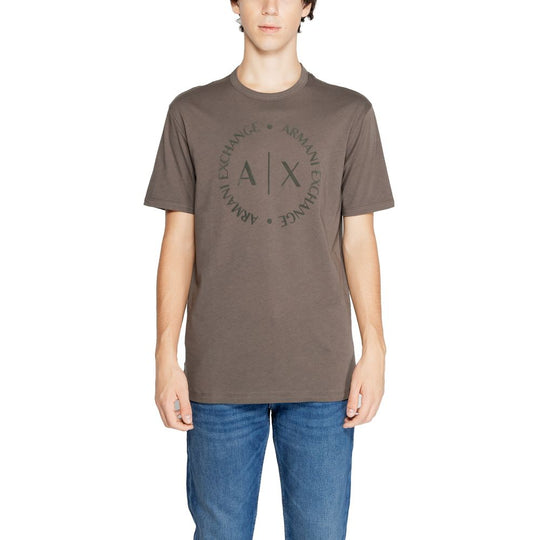 Armani Exchange Brown Cotton T-Shirt