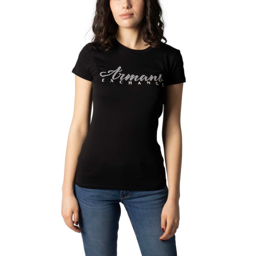 Armani Exchange Black Cotton Tops & T-Shirt - ACCEXO