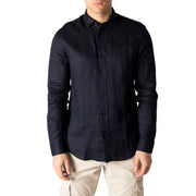 Armani Exchange Blue Linen Shirt - ACCEXO