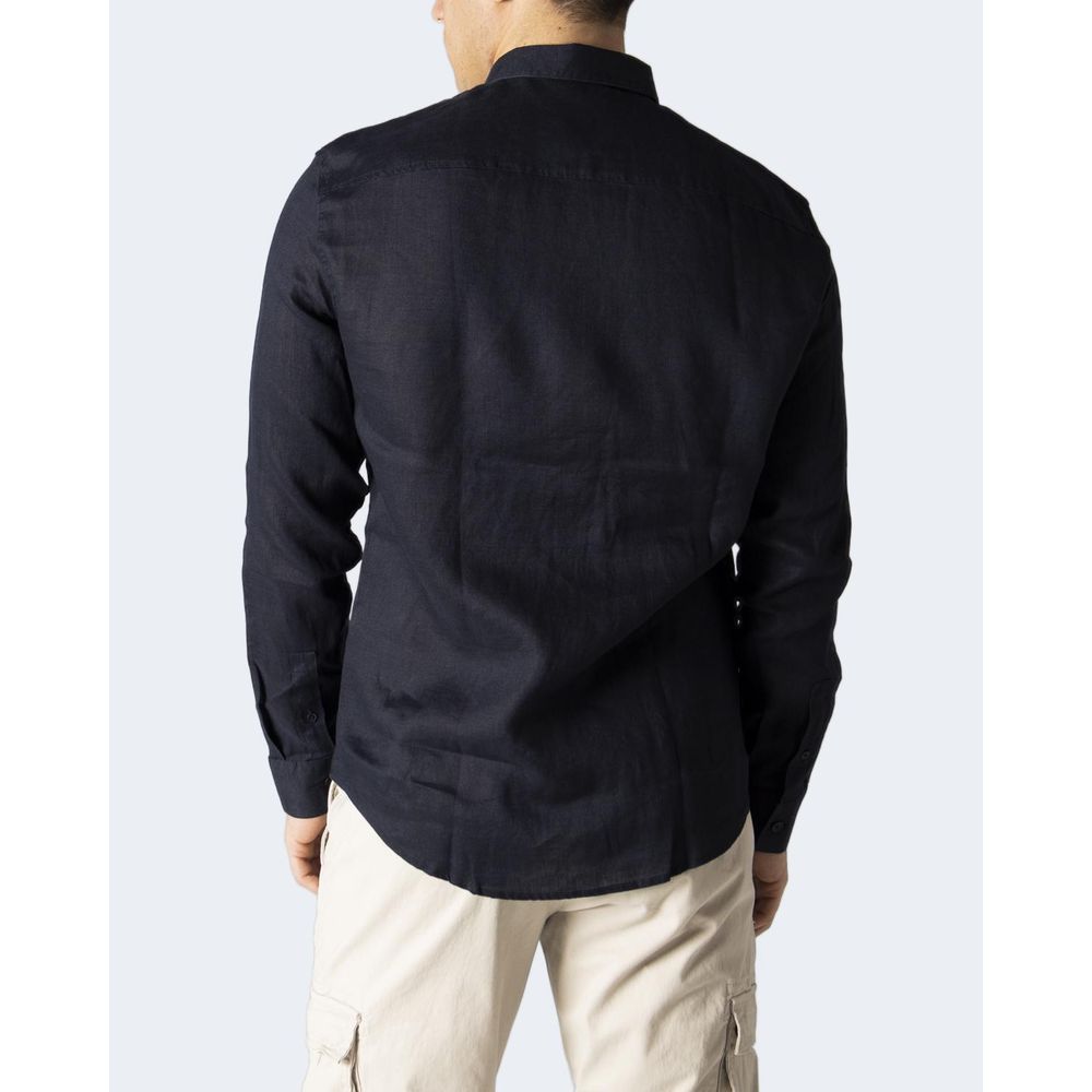 Armani Exchange Blue Linen Shirt - ACCEXO